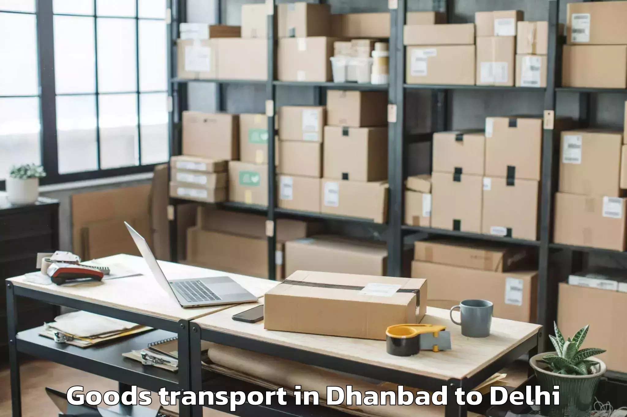 Book Dhanbad to Select Citywalk Mall Goods Transport Online